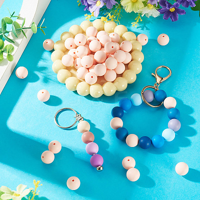 50Pcs Food Grade Eco-Friendly Silicone Beads SIL-TADJ0001-03E-1