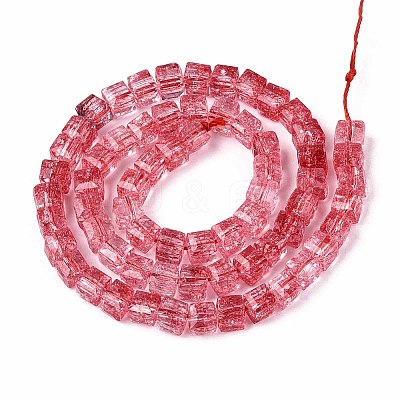 Crackle Transparent Glass Beads Strands X1-GLAA-N062-6mm-09-1