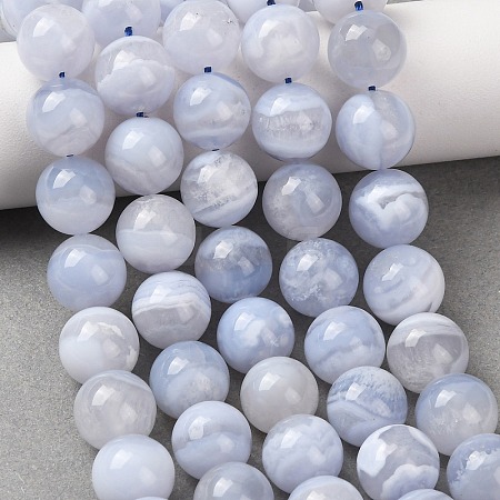 Natural Blue Lace Agate Beads Strands G-F222-30-12mm-01A-1