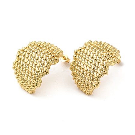 Rack Plating Brass Hollow Twist Stud Earrings for Women EJEW-D073-03G-1