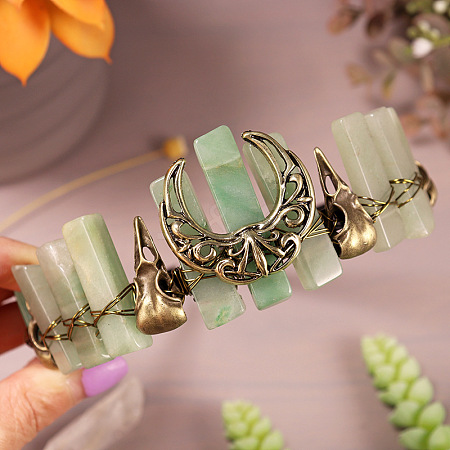 Natural Green Aventurine Hair Bands PW-WG39AD4-10-1