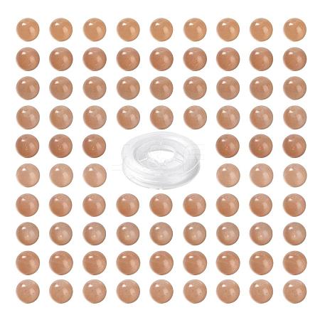 100Pcs 8mm Grade AAA Natural Gemstone Sunstone Round Beads DIY-LS0002-56-1