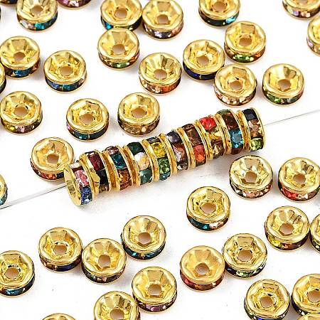 Brass Rhinestone Spacer Beads RB-A014-Z7mm-37G-1