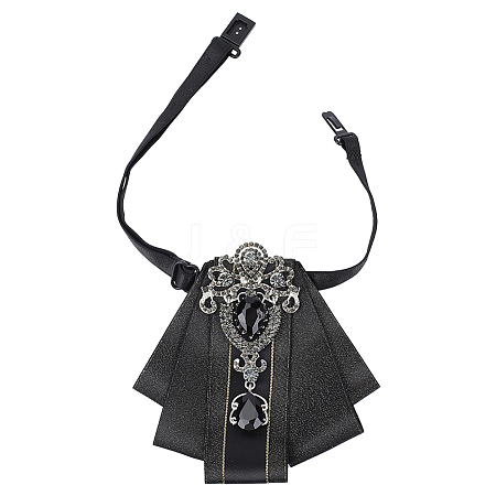 1Pc Detachable Polyester & Zinc Alloy & Glass Bowties Shoulder AJEW-HY0003-56-1