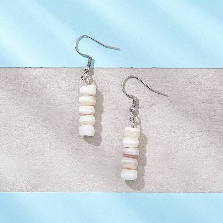 Natural Freshwater Shell Dangle Earrings EJEW-JE06259-1