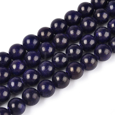 Dyed Natural Mashan Jade Round Beads Strands G-T139-6mm-67H-1