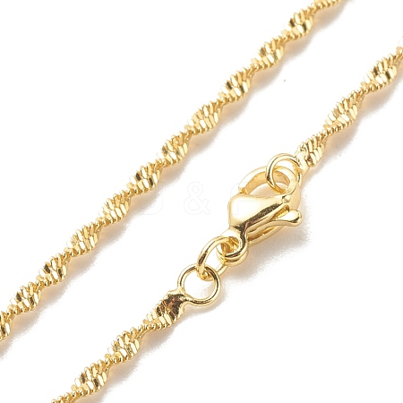 Brass Singapore Chains Necklace for Women NJEW-P265-27G-1