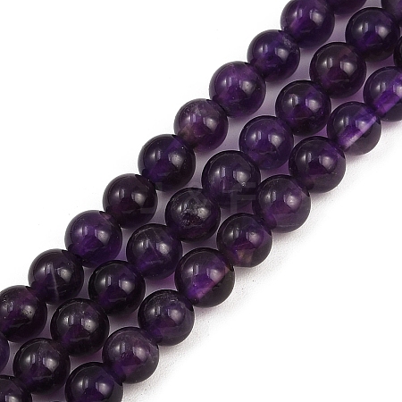 Natural Amethyst Beads Strands G-R446-6MM-21A-1