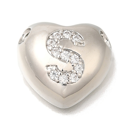 Rack Plating Brass Micro Pave Cubic Zirconia Pendants KK-I722-04P-S-1