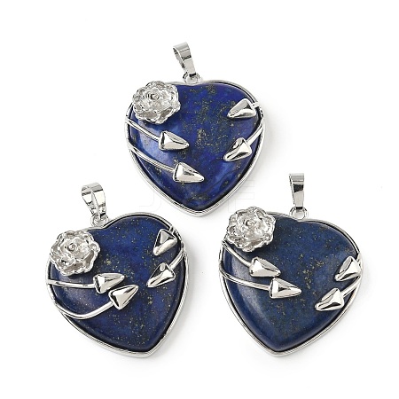 Dyed Natural Lapis Lazuli Heart Pendants G-S391-01P-N-1