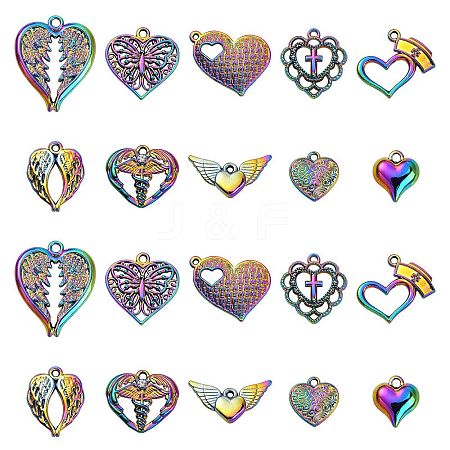 20Pcs 10 Styles Plated Alloy Pendants PALLOY-CJ0002-17-1