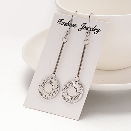 Flat Round 304 Stainless Steel Dangle Earrings X-EJEW-I192-36-1