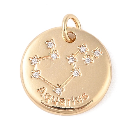 Brass with Clear Cubic Zirconia Pendants LS-KK-N256-24K-G-1
