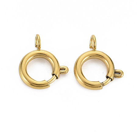 304 Stainless Steel Spring Ring Clasps X-STAS-N095-049G-1