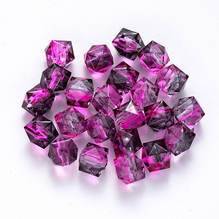 Transparent Spray Painted Crackle Acrylic Beads ACRP-YW0001-01F-1