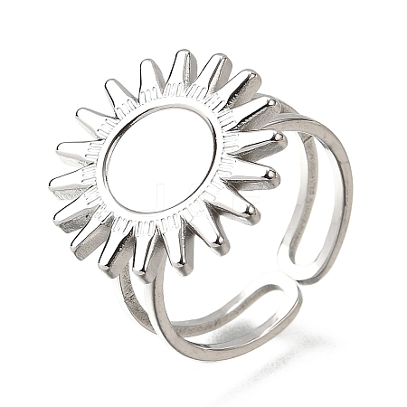 Tarnish Resistant Stainless Steel Cuff Ring Findings PW-WG67428-05-1