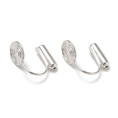 Brass Clip-on Earring Converters Findings KK-D060-01S-1