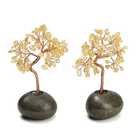 Heated Natural Citrine Chips Tree of Life Display Decorations GG-CBACC2B-01A-1