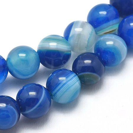 Natural Striped Agate/Banded Agate Beads Strands G-I254-03B-05-1