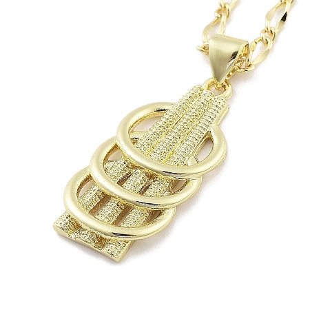 Brass Pendants Necklace NJEW-B101-02G-02-1