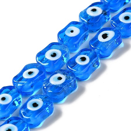 Handmade Evil Eye Lampwork Beads Strands LAMP-G154-02B-1