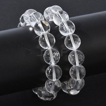 Natural Quartz Crystal Round Beaded Stretch Bracelets GG-CBA12F1-02E-12-1