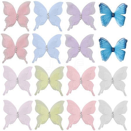 48Pcs 8 Colors Single Color 3-Layer Fibre Tulle Ornament Accessories FIND-SC0005-73-1