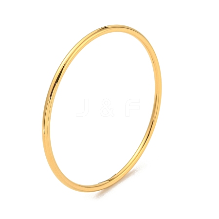 Ion Plating(IP) 304 Stainless Steel Simple Plain Bangle for Women BJEW-F461-01D-G-1