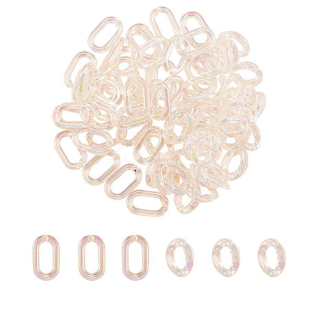 100Pcs 2 Styles Transparent Acrylic Linking Rings OACR-CJ0001-17-1