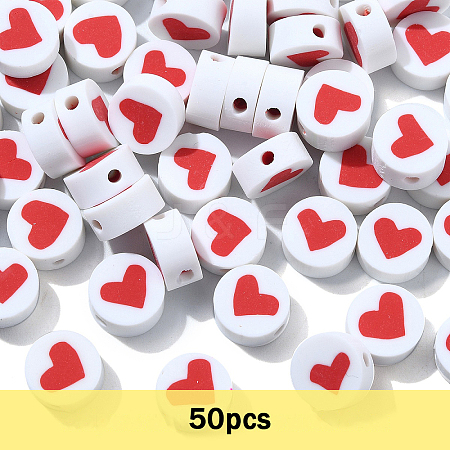 50Pcs Handmade Polymer Clay Beads CLAY-YW0002-33-1