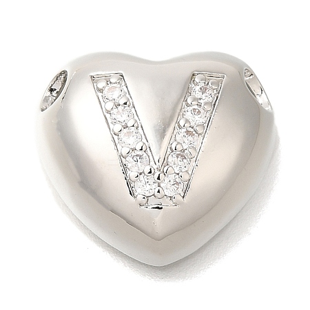 Rack Plating Brass Micro Pave Cubic Zirconia Pendants KK-I722-04P-V-1