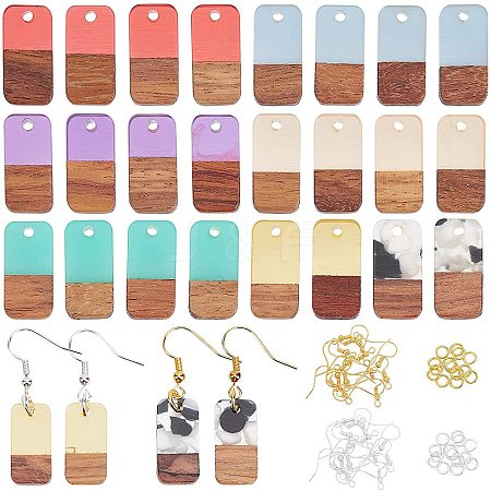 DIY Walnut Wooden Dangle Earring Making Kits DIY-OC0006-73-1