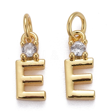 Brass Micro Pave Clear Cubic Zirconia Pendants ZIRC-Z011-35E-1