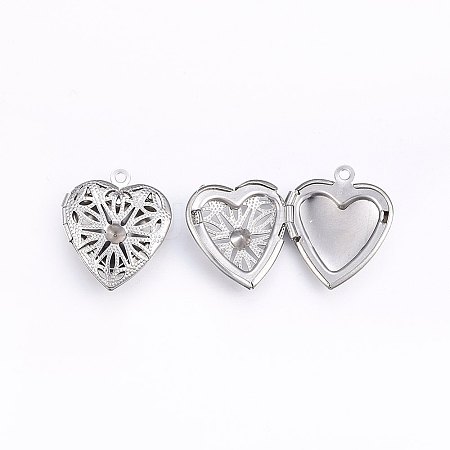 Tarnish Resistant 201 Stainless Steel Diffuser Locket Pendants STAS-E438-68P-1