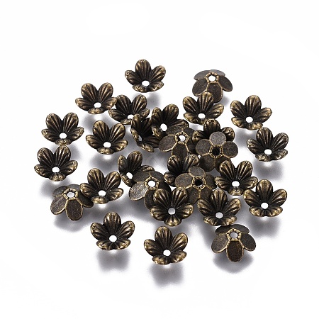 Tibetan Style Flower Alloy Bead Caps LS-TIBEP-S192-AB-NR-1