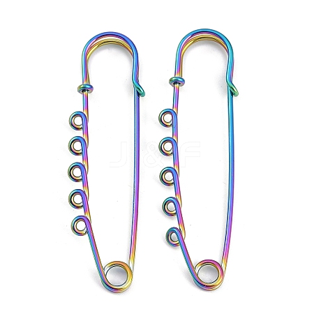 Ion Plating(IP) 304 Stainless Steel Safety Pins Brooch Findings STAS-K252-05C-RC-1