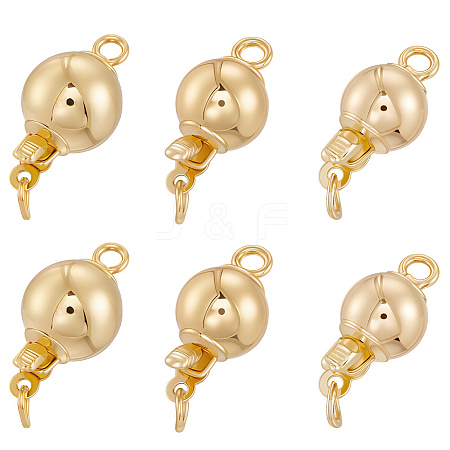 12Pcs 3 Style Round Brass Box Clasps KK-BBC0019-27-1