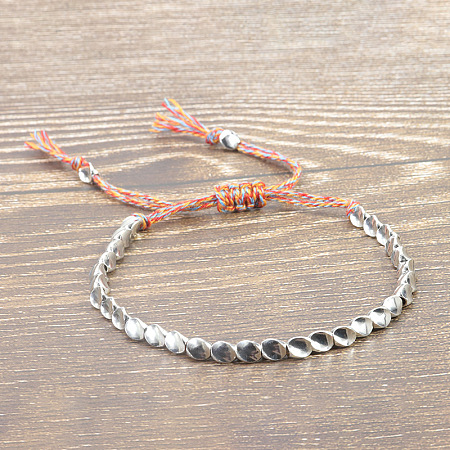 Minimalist Brass Twist Bead Braided Bead Bracelets FS-WG305E2-05-1