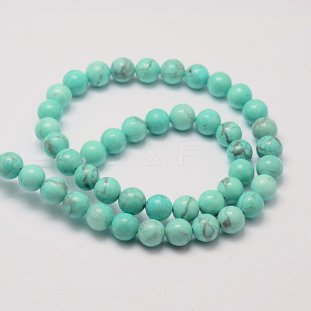 Natural Howlite Beads Strands G-K113-09-8mm-1