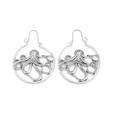 Alloy Hoop Earrings EJEW-B043-02AS-1