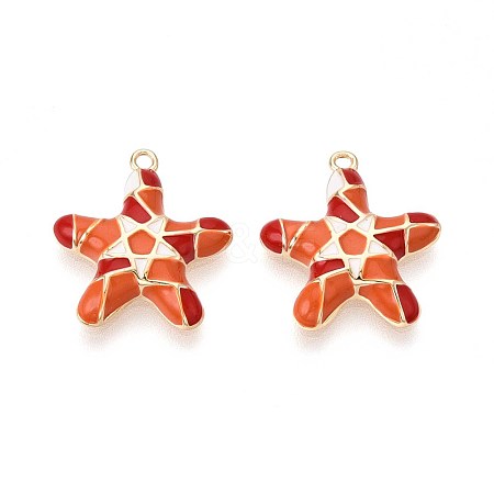 Brass Enamel Pendants KK-T071-30G-1