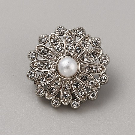 Zinc Alloy Rhinestone Shank Buttons FIND-WH0420-21A-P-1