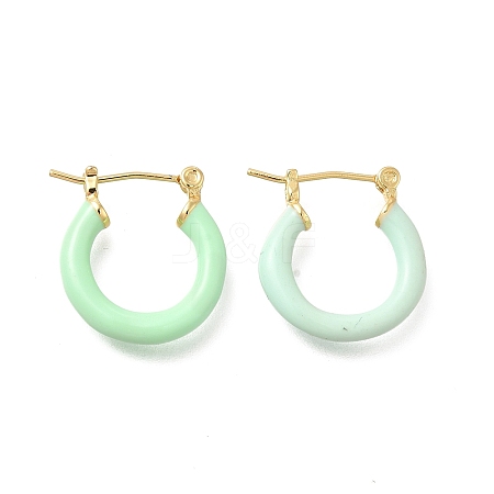 Brass Enamel Hoop Earrings for Women EJEW-M211-01LG-D-1