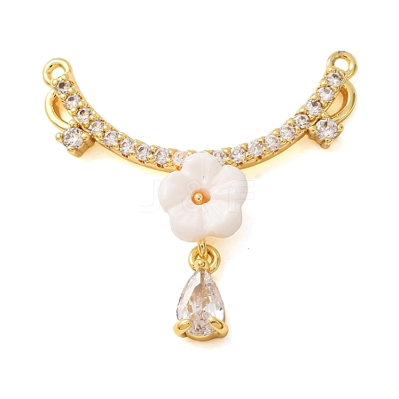 Brass Pave Clear Cubic Zirconia Pendants CU-CBA2C2D-04G-01-1