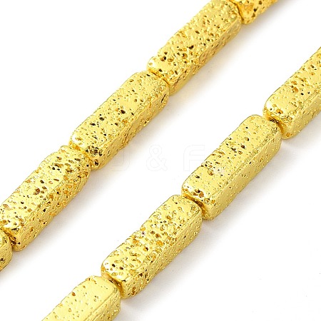 Electroplated Natural Lava Rock Beads Strands G-I360-K03-01-1