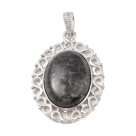 Natural Larvikite Pendants G-A226-03P-06-1