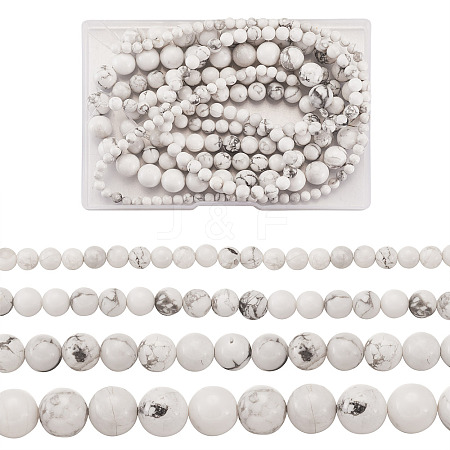 4 Strands 4 Style Natural Howlite Beads Strands G-TA0001-34-1