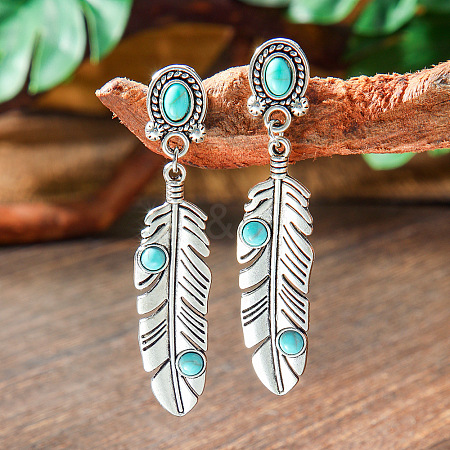 Bohemian Style Alloy Acrylic Stud Dangle Earrings WGAEF55-09-1