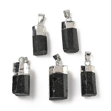 Natural Black Tourmaline Pendants G-D350-02P-1