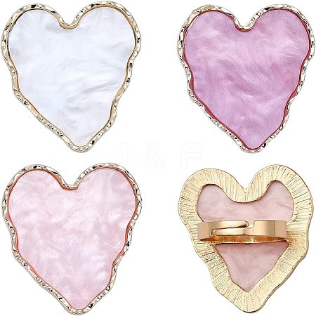 CHGCRAFT 3Pcs 3 Colors Adjustable Resin Palette Rings RJEW-CA0001-05-1